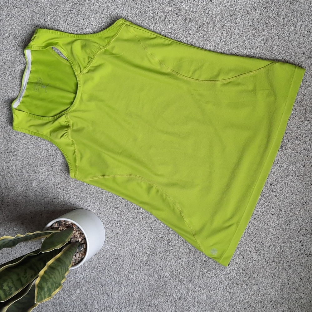 Athleta loose fit lime tank top women's small
